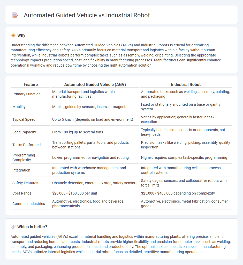 Automated Guided Vehicle vs Industrial Robot in Manufacturing