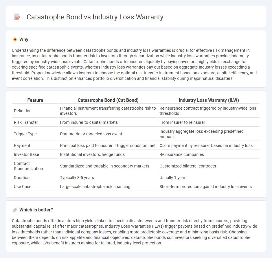 Catastrophe Bond vs Industry Loss Warranty in Insurance