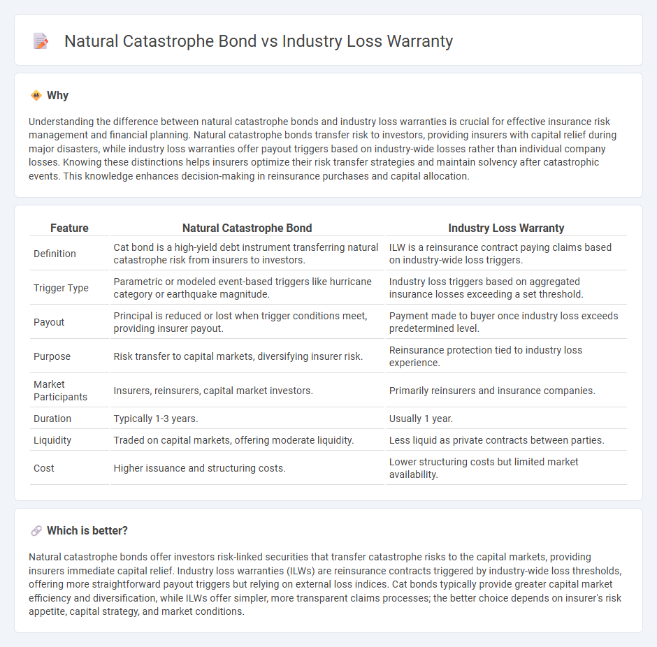 Natural Catastrophe Bond vs Industry Loss Warranty in Insurance