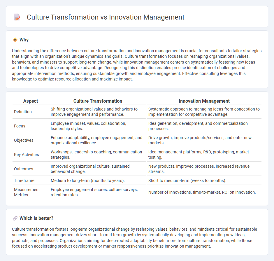 Culture Transformation vs Innovation Management in Consulting