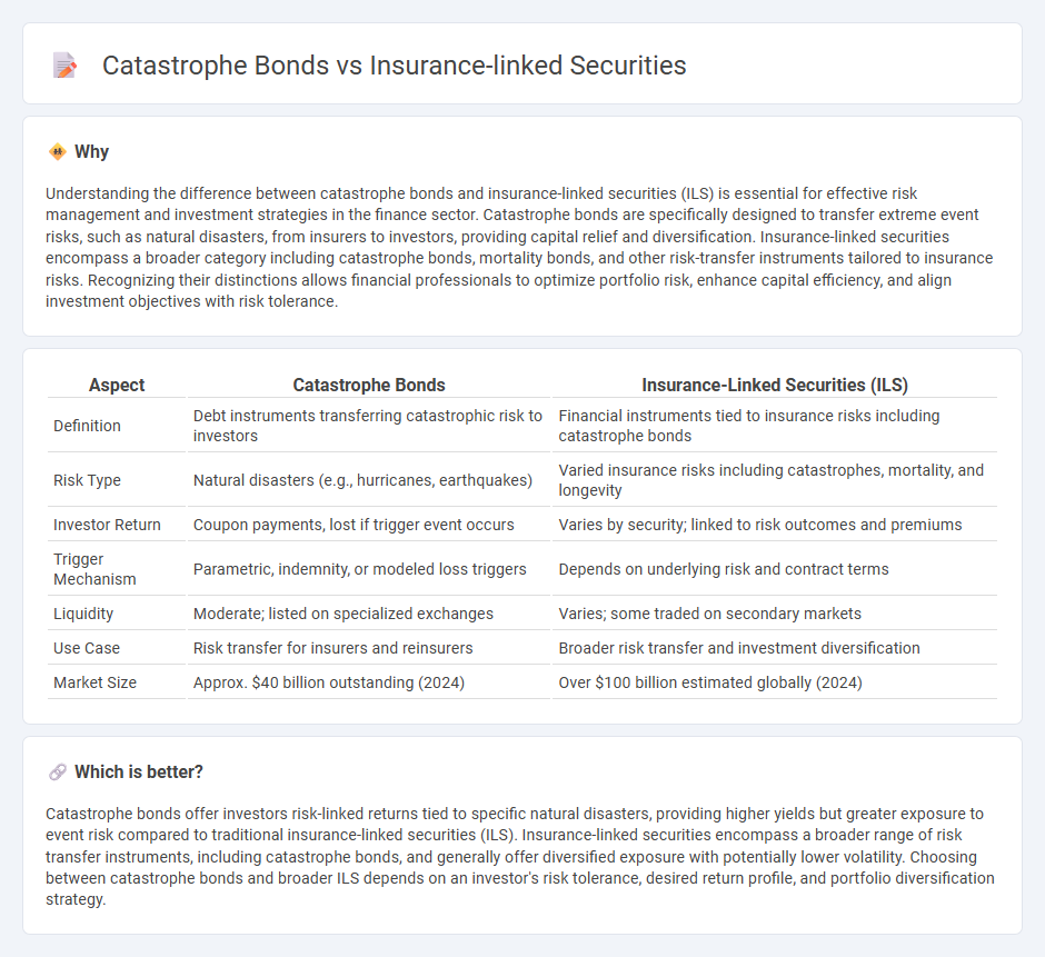 Catastrophe Bonds vs Insurance-Linked Securities in Finance