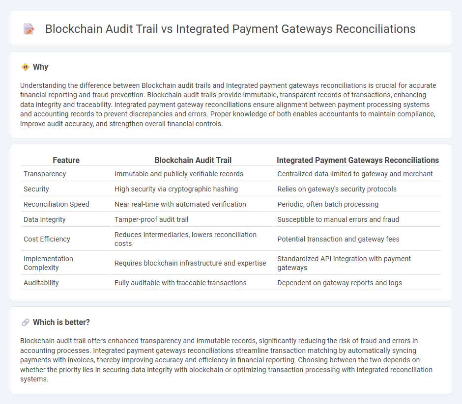 Blockchain Audit Trail vs Integrated Payment Gateways Reconciliations in Accounting