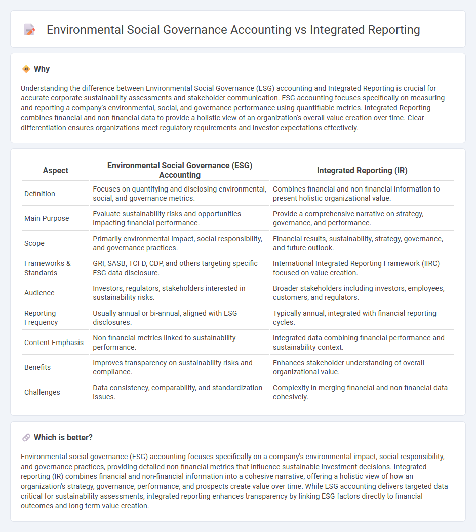 Environmental Social Governance Accounting vs Integrated Reporting in Accounting