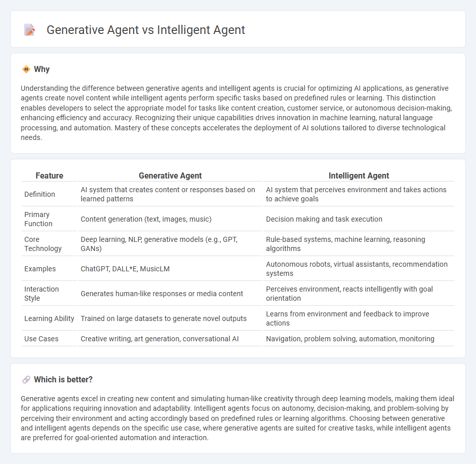 Generative Agent vs Intelligent Agent in Technology
