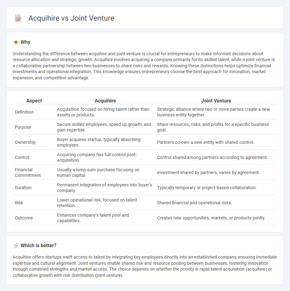Acquihire vs Joint Venture in Entrepreneurship