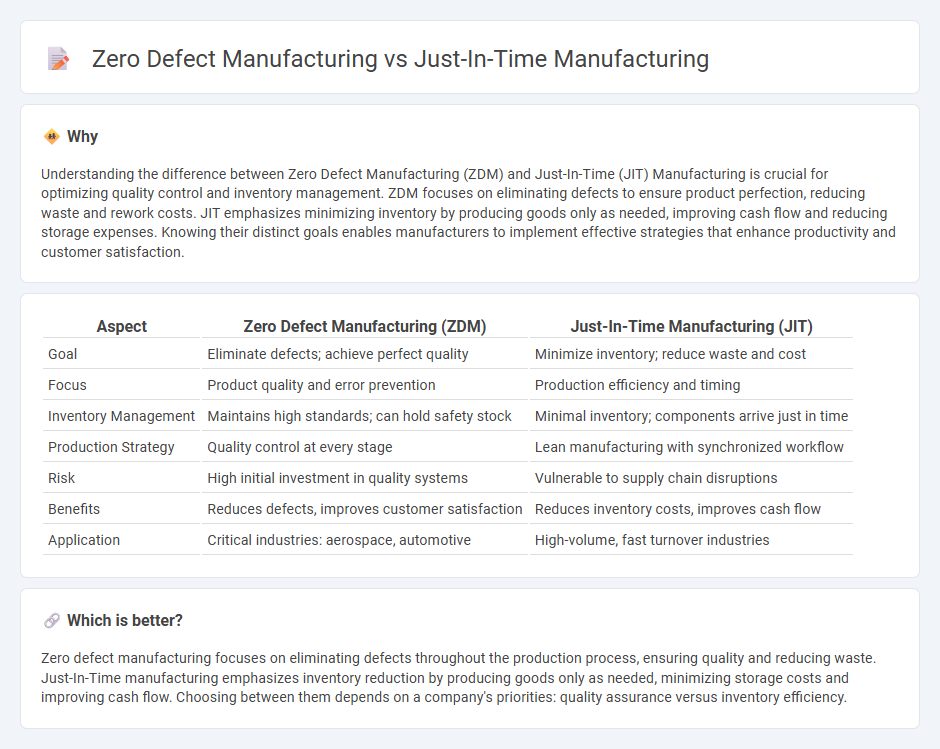 Zero Defect Manufacturing vs Just-In-Time Manufacturing in Manufacturing