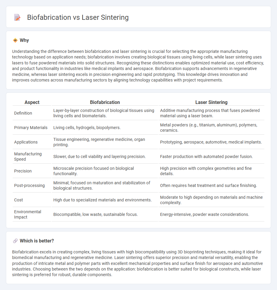 Biofabrication vs Laser Sintering in Manufacturing