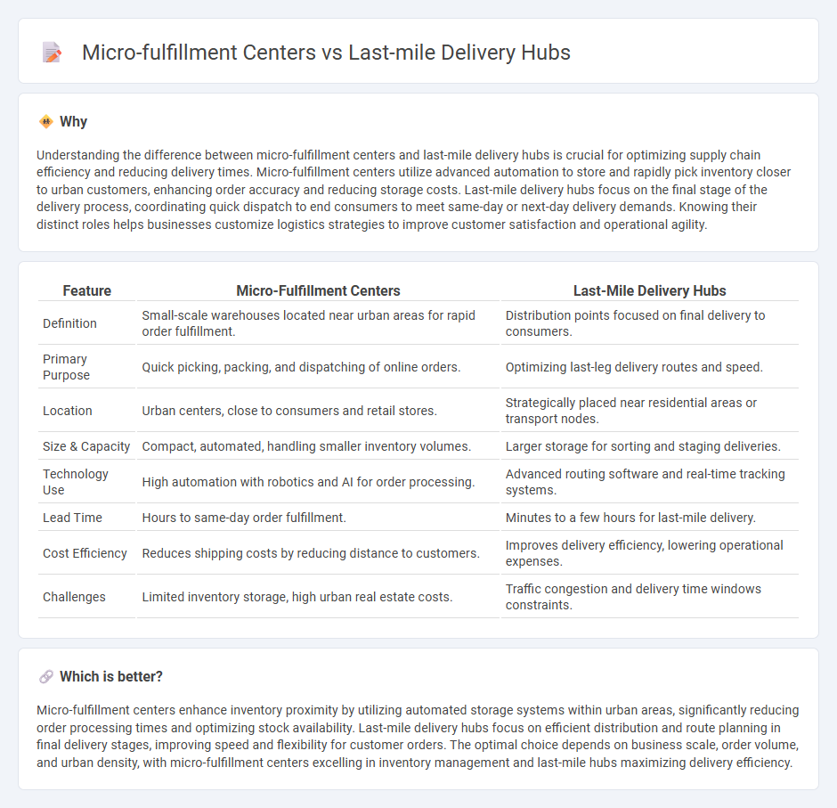 Micro-Fulfillment Centers vs Last-Mile Delivery Hubs in Logistics