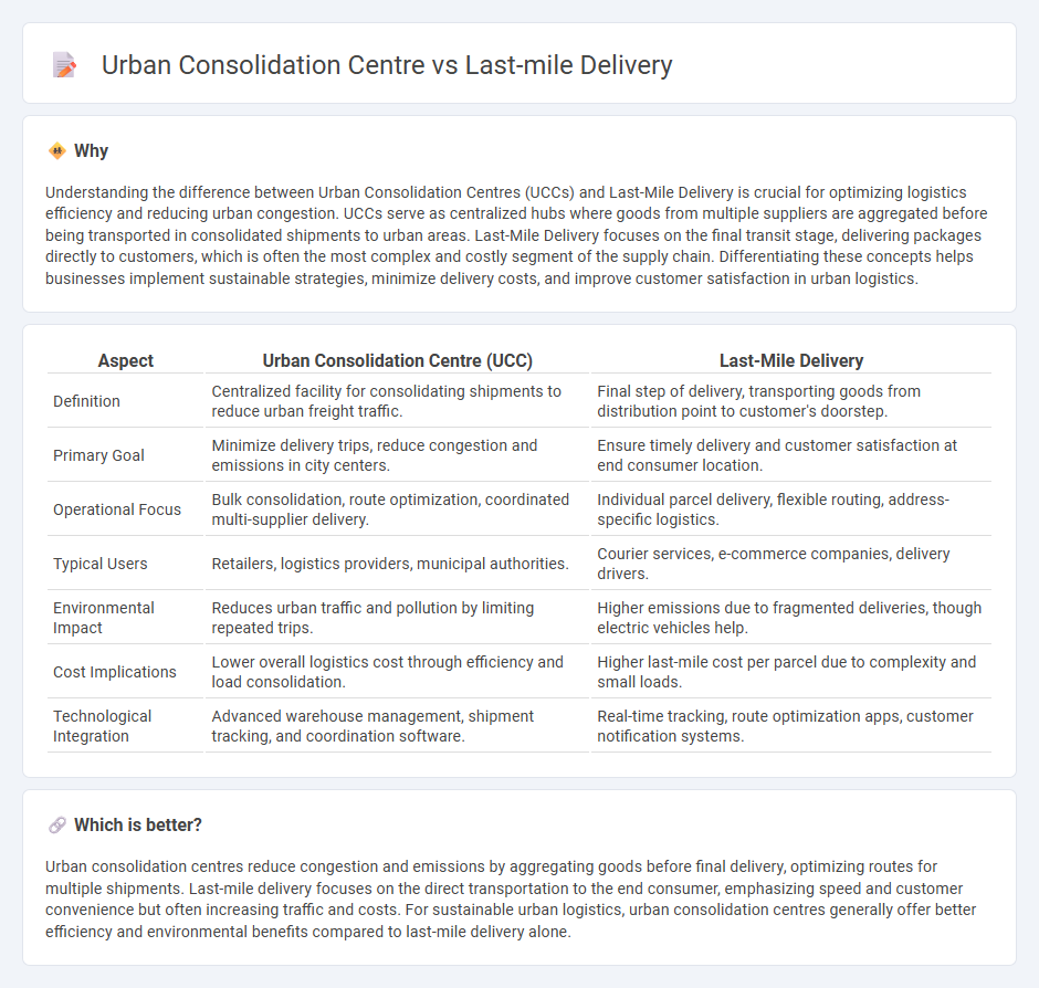 Urban Consolidation Centre vs Last-Mile Delivery in Logistics