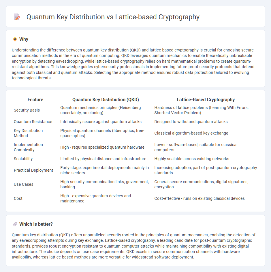 Quantum Key Distribution vs Lattice-Based Cryptography in Technology