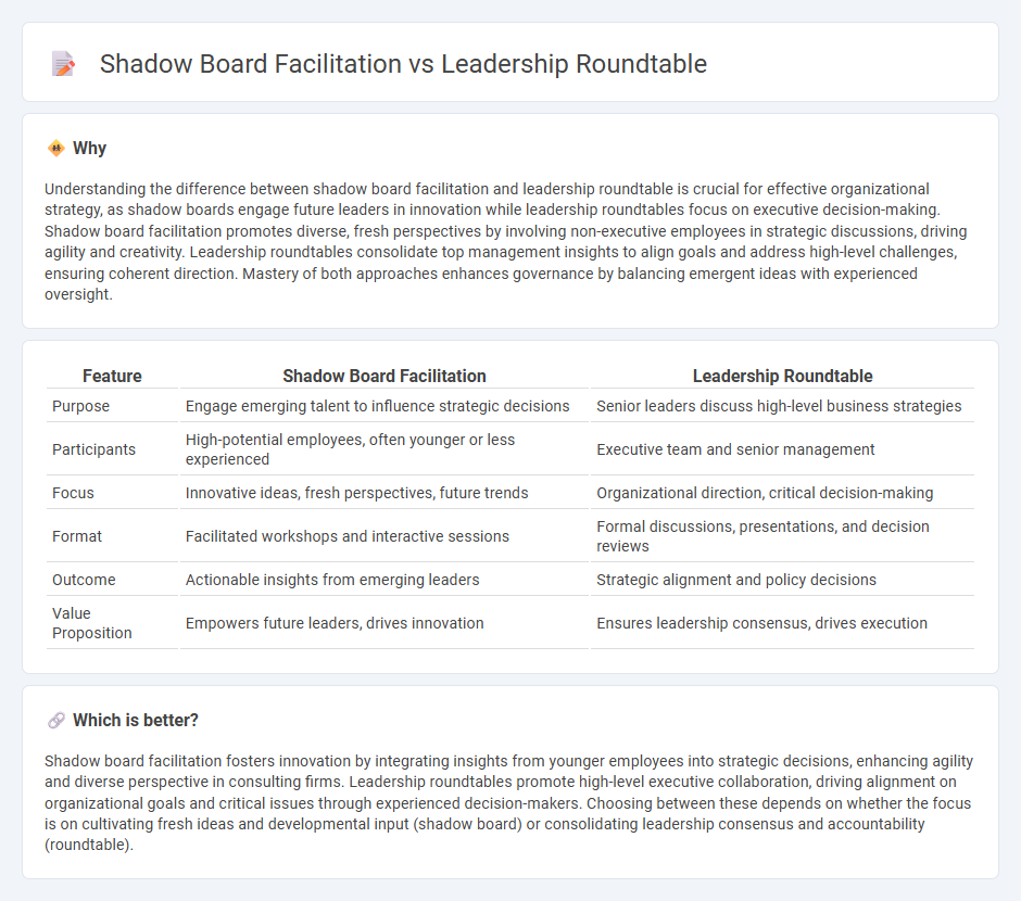 Shadow Board Facilitation vs Leadership Roundtable in Consulting