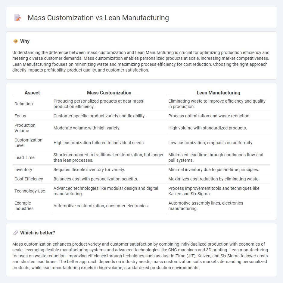 Mass Customization vs Lean Manufacturing in Manufacturing