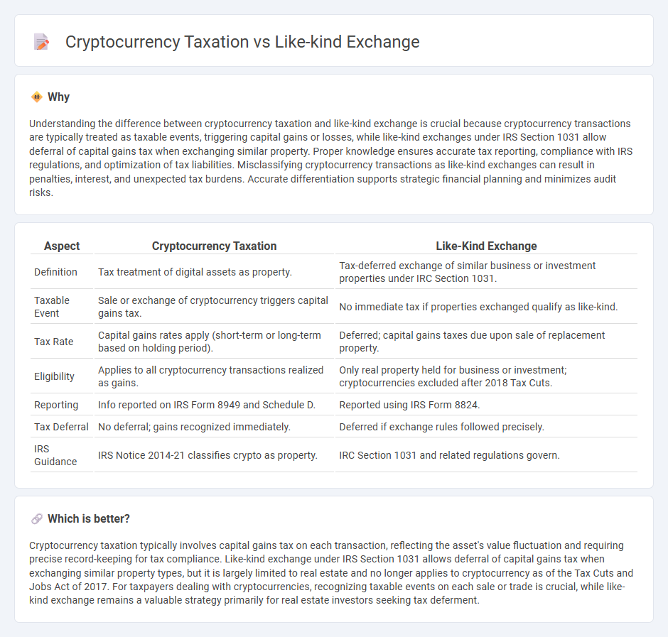 Cryptocurrency Taxation vs Like-Kind Exchange in Accounting