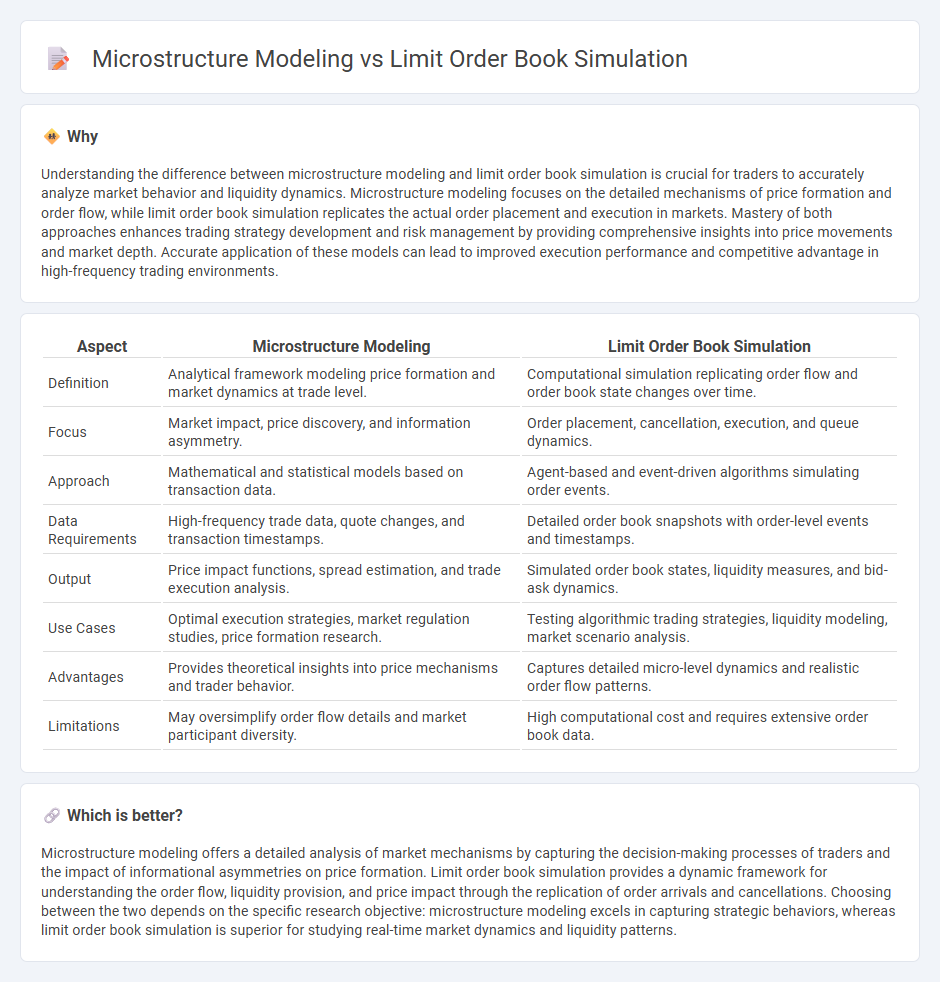 Microstructure Modeling vs Limit Order Book Simulation in Trading