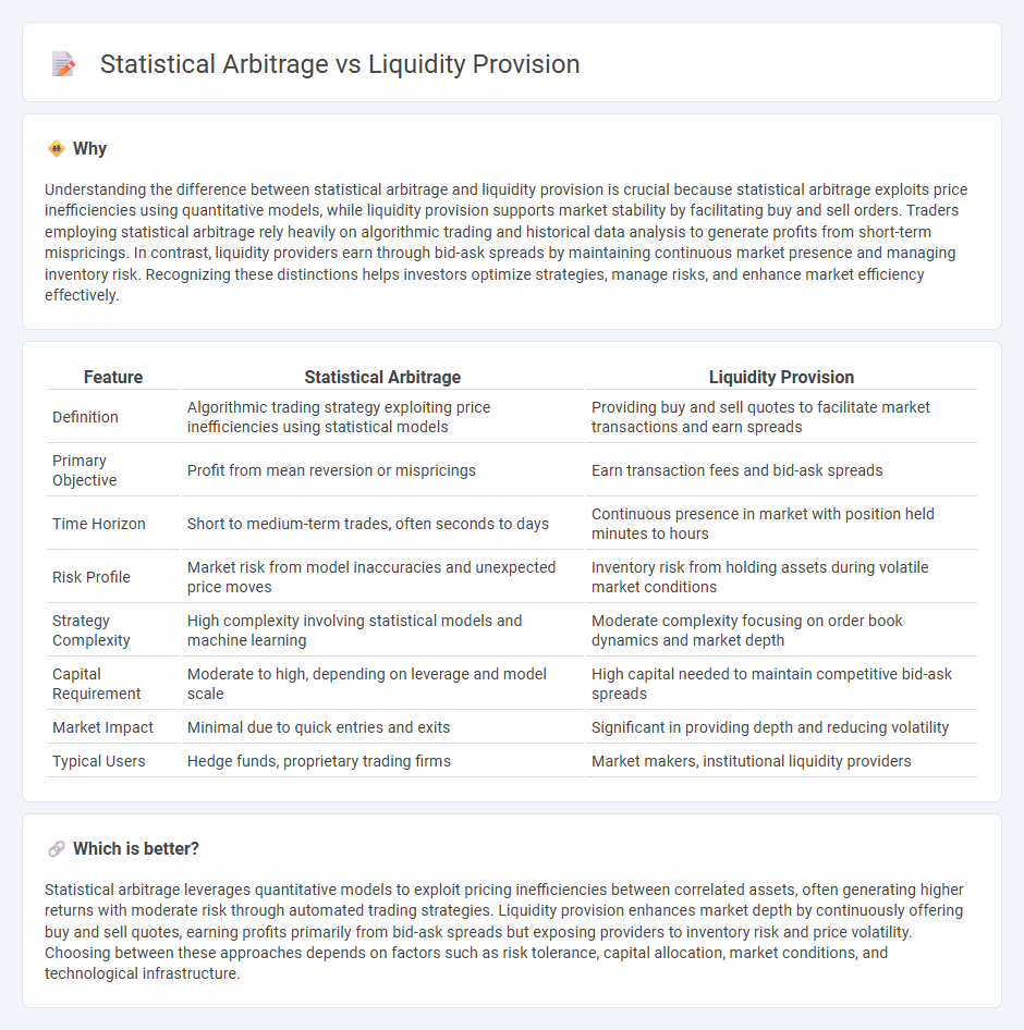 Statistical Arbitrage vs Liquidity Provision in Trading