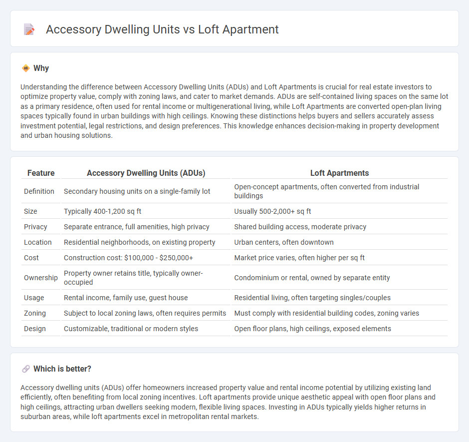 Accessory Dwelling Units vs Loft Apartment in Real Estate