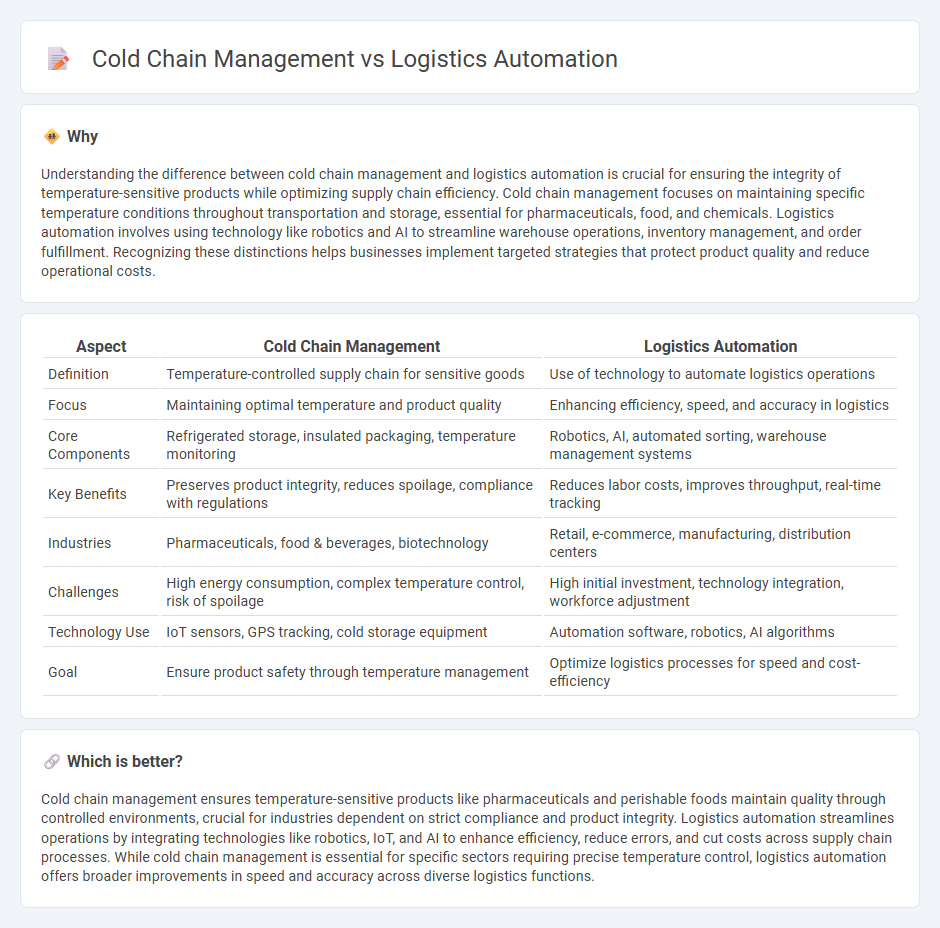 Cold Chain Management vs Logistics Automation in Logistics