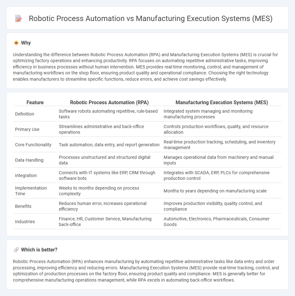 Robotic Process Automation vs Manufacturing Execution Systems (Mes) in Manufacturing