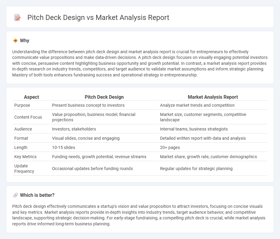 Pitch Deck Design vs Market Analysis Report in Entrepreneurship