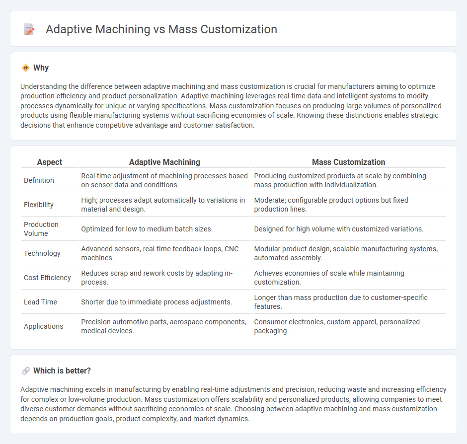 Adaptive Machining vs Mass Customization in Manufacturing