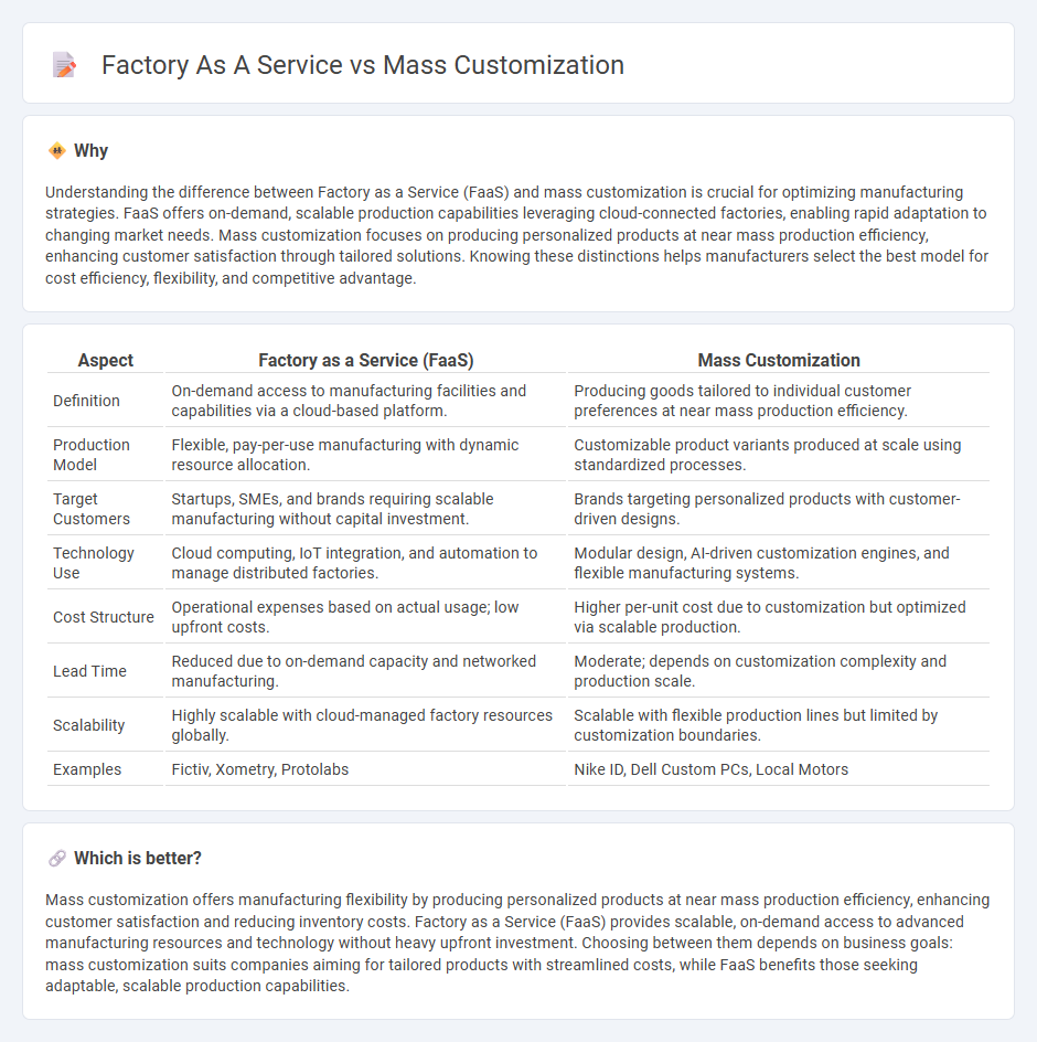 Factory As A Service vs Mass Customization in Manufacturing