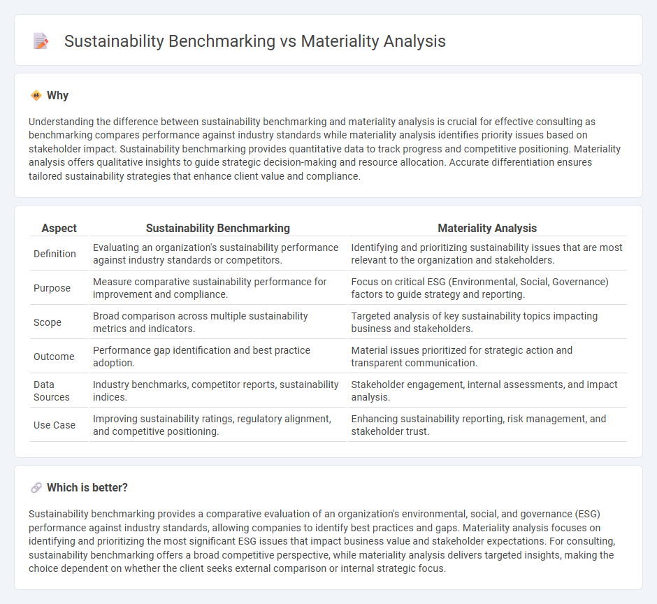 Sustainability Benchmarking vs Materiality Analysis in Consulting