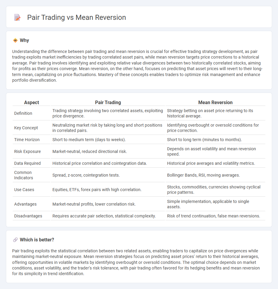 Pair Trading vs Mean Reversion in Trading