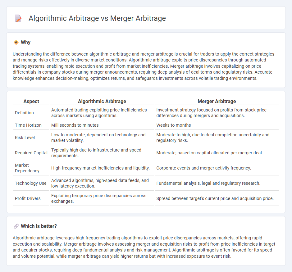 Algorithmic Arbitrage vs Merger Arbitrage in Trading