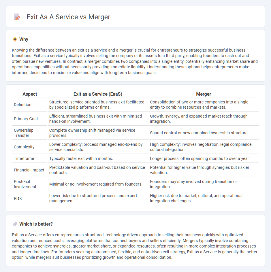Exit As A Service vs Merger in Entrepreneurship