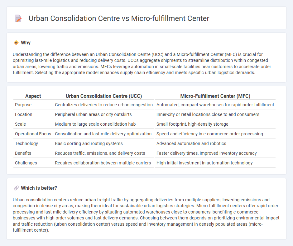 Urban Consolidation Centre vs Micro-Fulfillment Center in Logistics