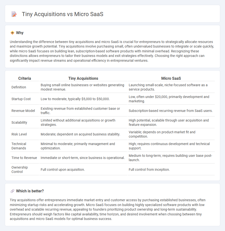 Tiny Acquisitions vs Micro Saas in Entrepreneurship