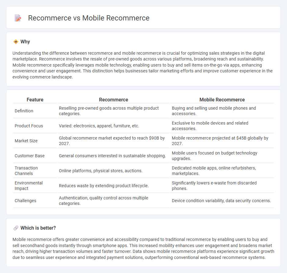 Recommerce vs Mobile Recommerce in Commerce