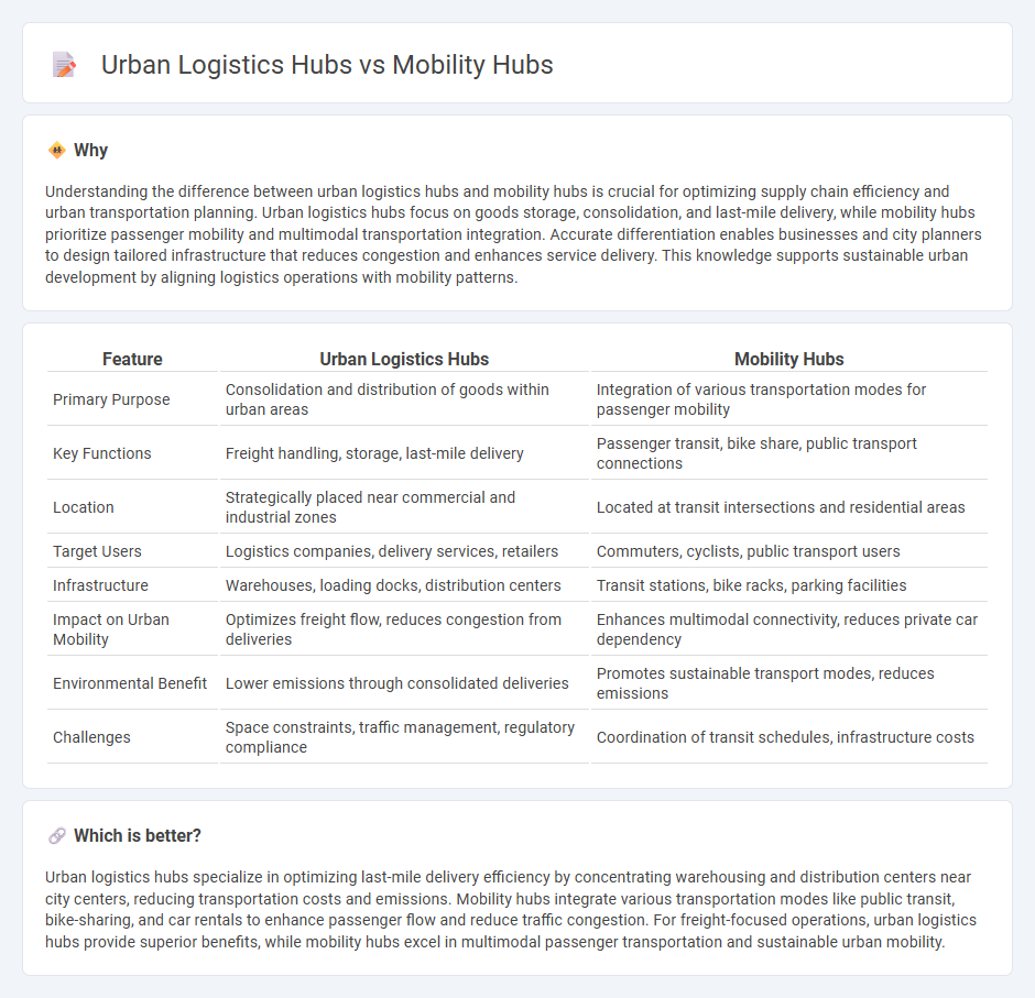 Urban Logistics Hubs vs Mobility Hubs in Logistics