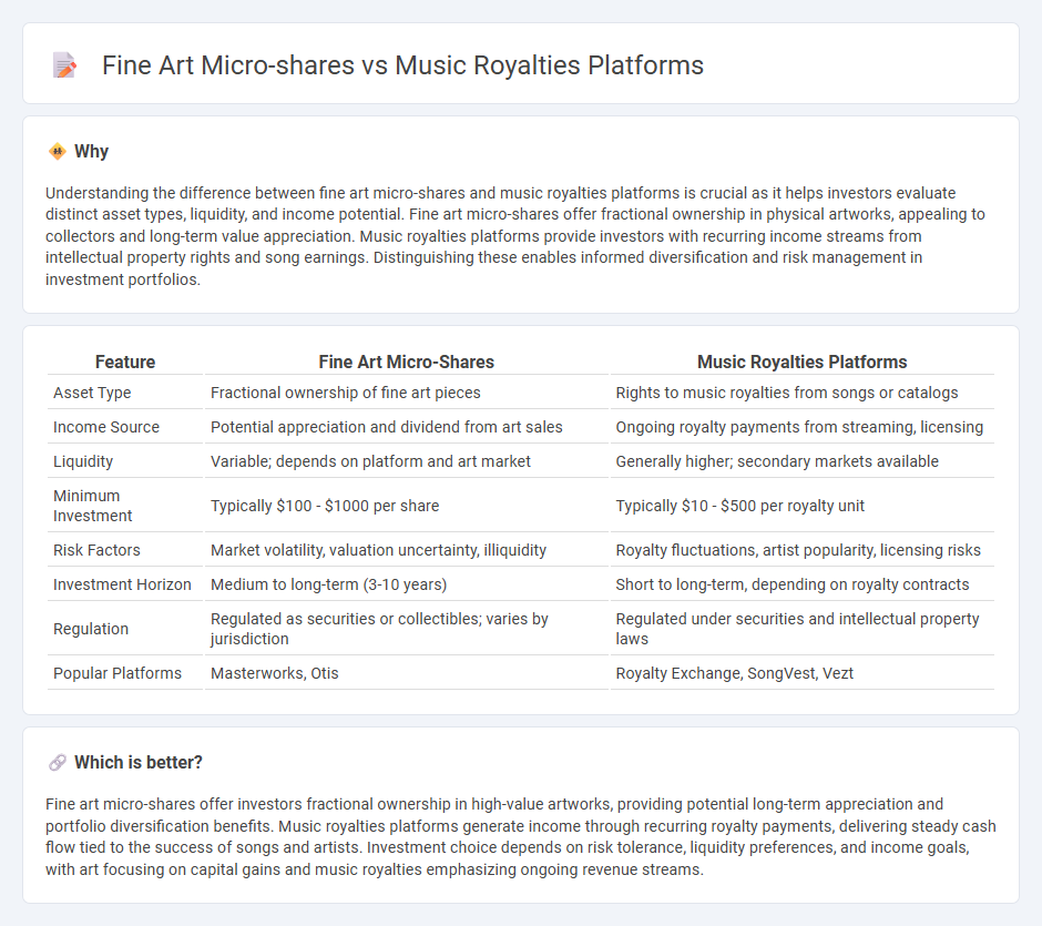 Fine Art Micro-Shares vs Music Royalties Platforms in Investment
