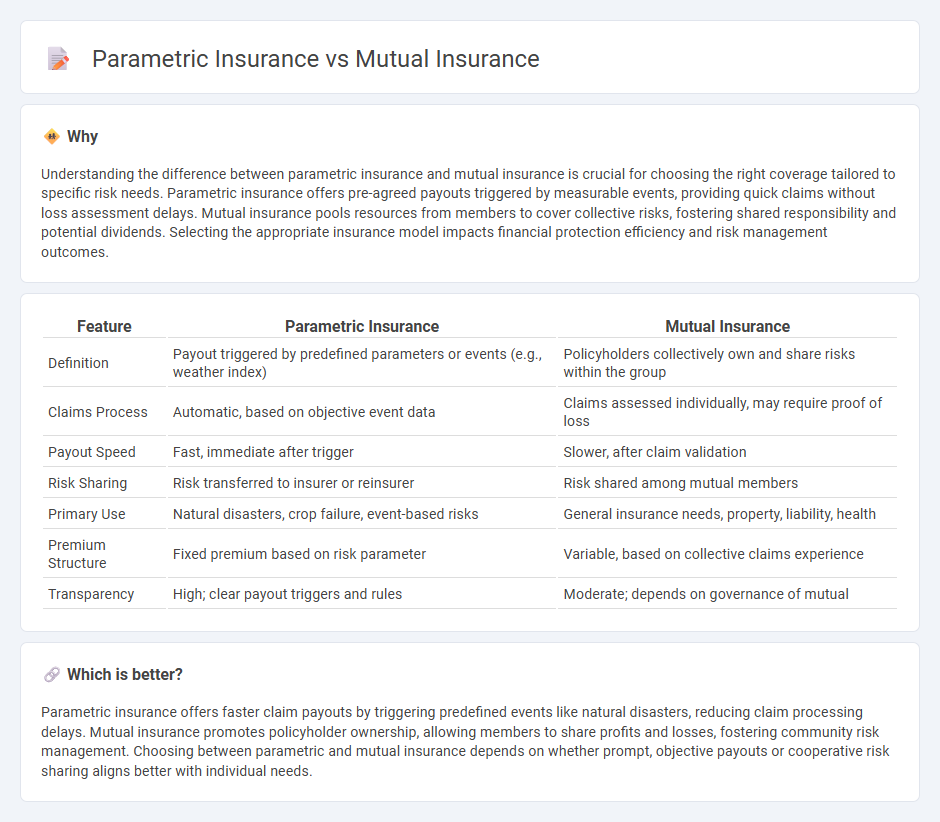 Parametric Insurance vs Mutual Insurance in Insurance