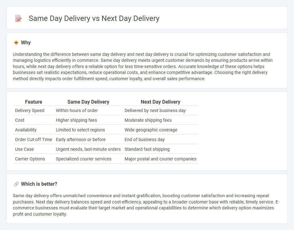 Same Day Delivery vs Next Day Delivery in Commerce