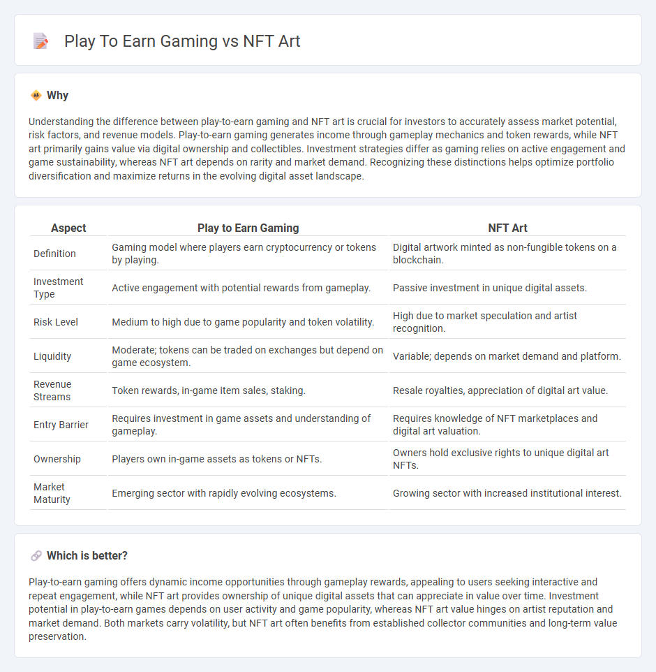 Play To Earn Gaming vs Nft Art in Investment