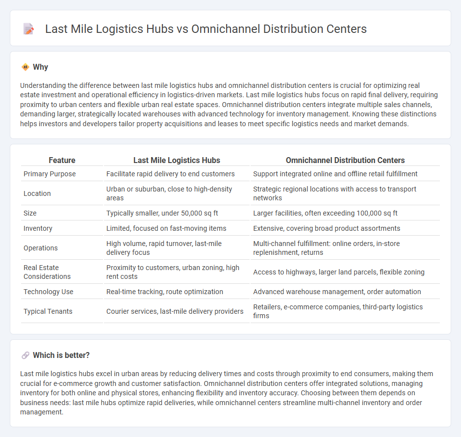 Last Mile Logistics Hubs vs Omnichannel Distribution Centers in Real Estate