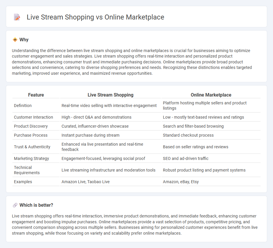 Live Stream Shopping vs Online Marketplace in Commerce