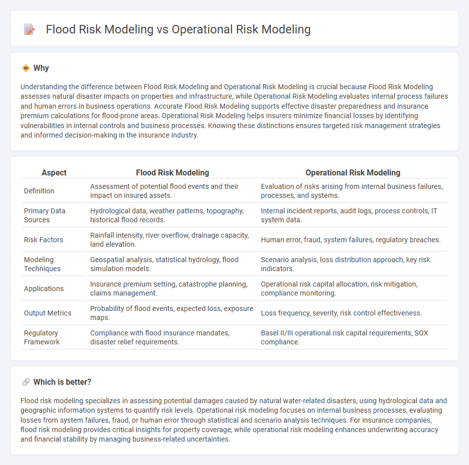 Flood Risk Modeling vs Operational Risk Modeling in Insurance