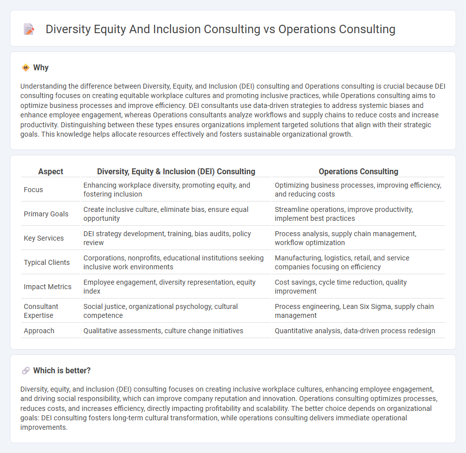 Diversity Equity And Inclusion Consulting vs Operations Consulting in Consulting