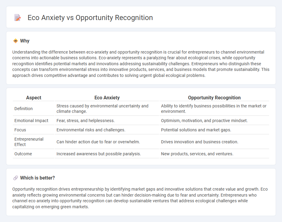 Eco Anxiety vs Opportunity Recognition in Entrepreneurship