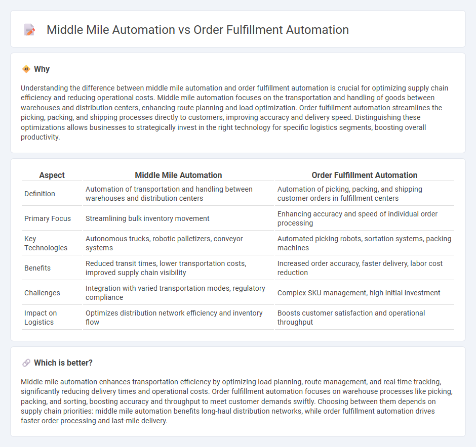 Middle Mile Automation vs Order Fulfillment Automation in Logistics