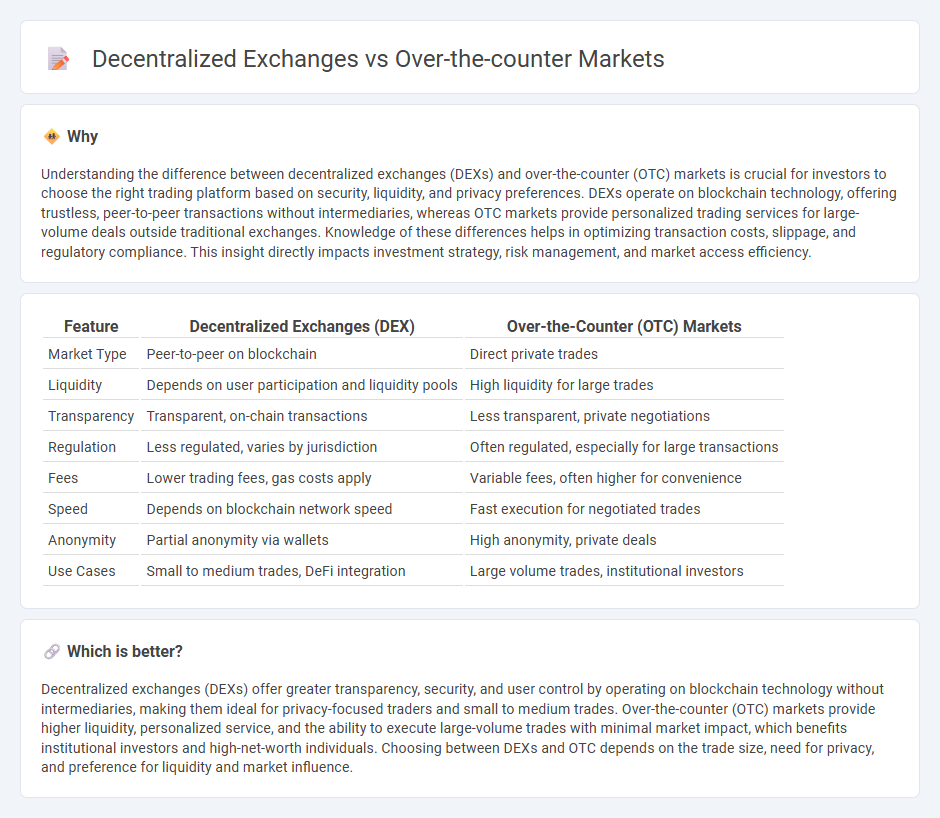 Decentralized Exchanges vs Over-The-Counter Markets in Finance