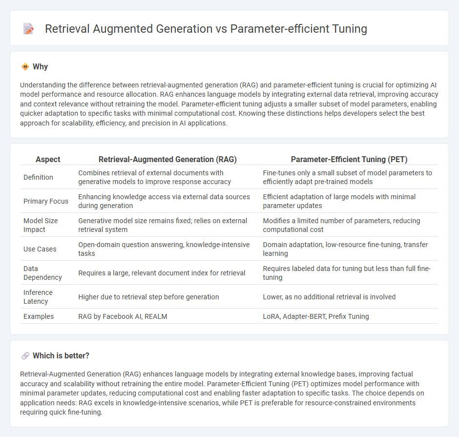 Retrieval Augmented Generation vs Parameter-Efficient Tuning in Technology