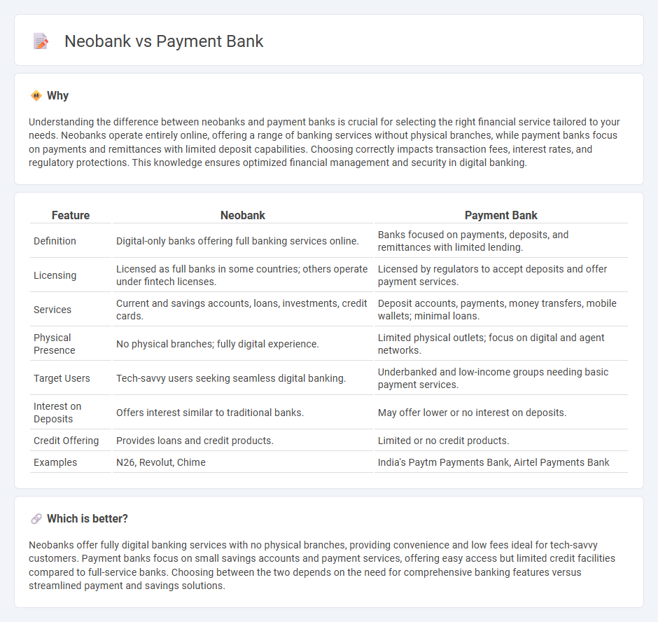 Neobank vs Payment Bank in Banking