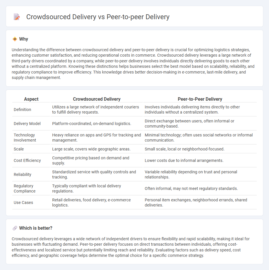 Crowdsourced Delivery vs Peer-To-Peer Delivery in Commerce