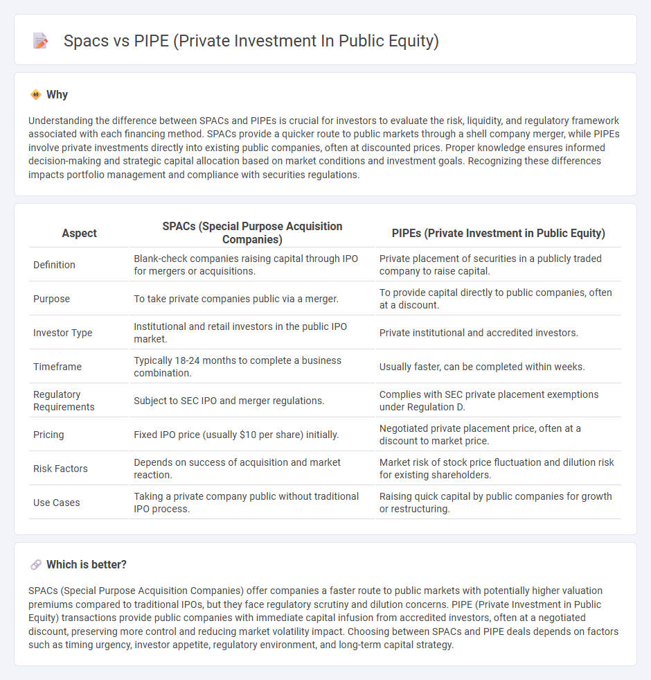 Spacs vs Pipe (Private Investment In Public Equity) in Finance