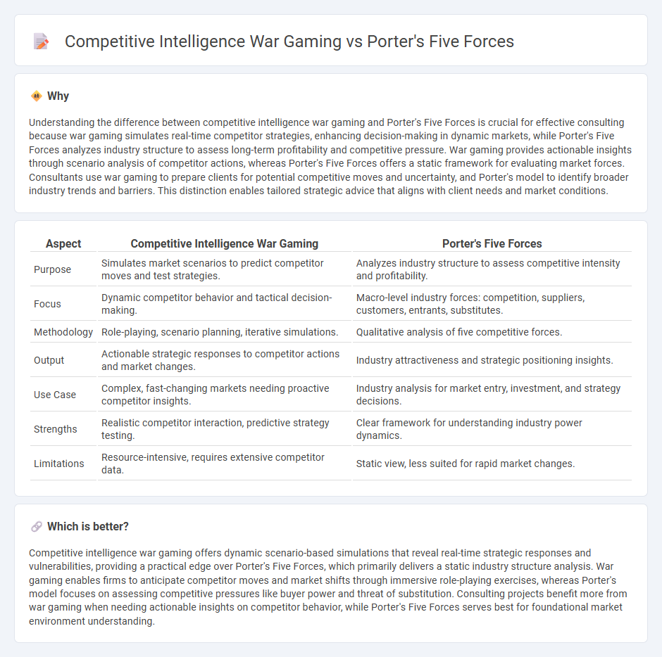 Competitive Intelligence War Gaming vs Porter'S Five Forces in Consulting