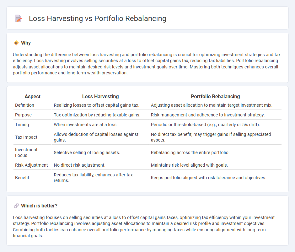 Loss Harvesting vs Portfolio Rebalancing in Finance